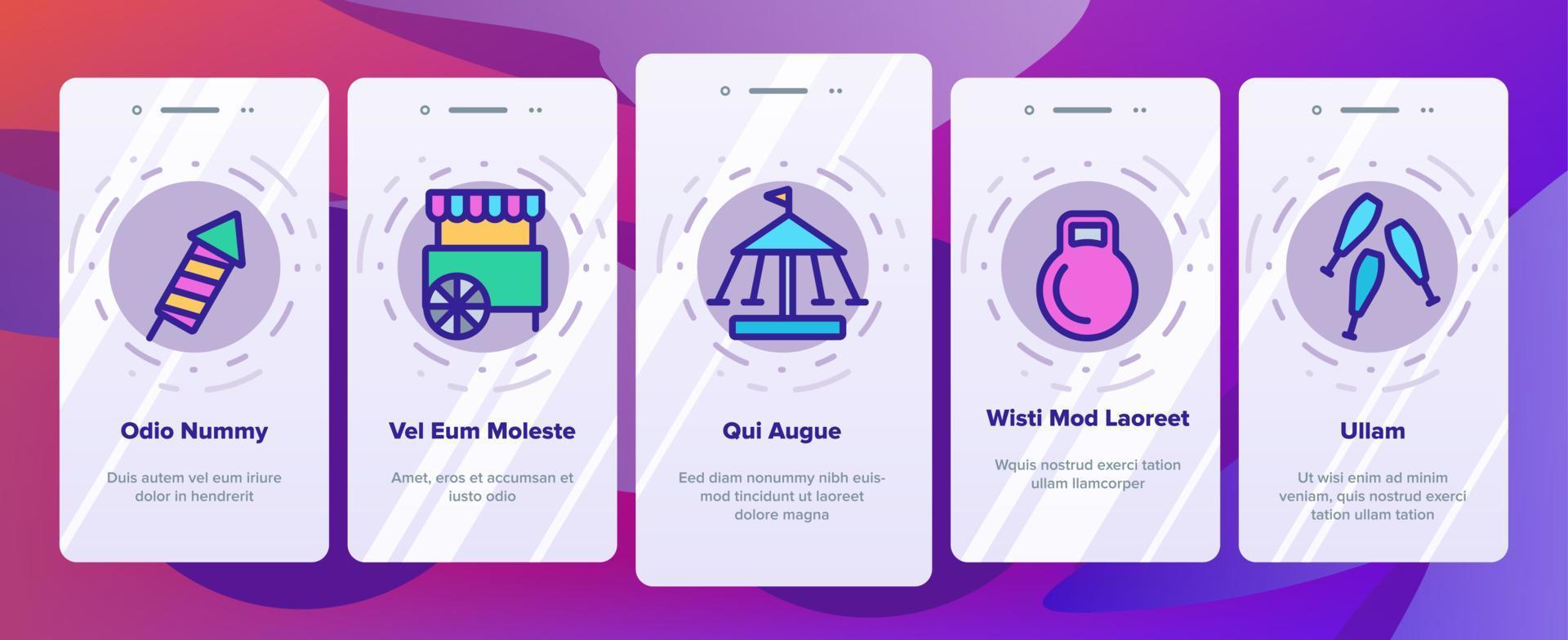 Circus Show Elements Vector Onboarding