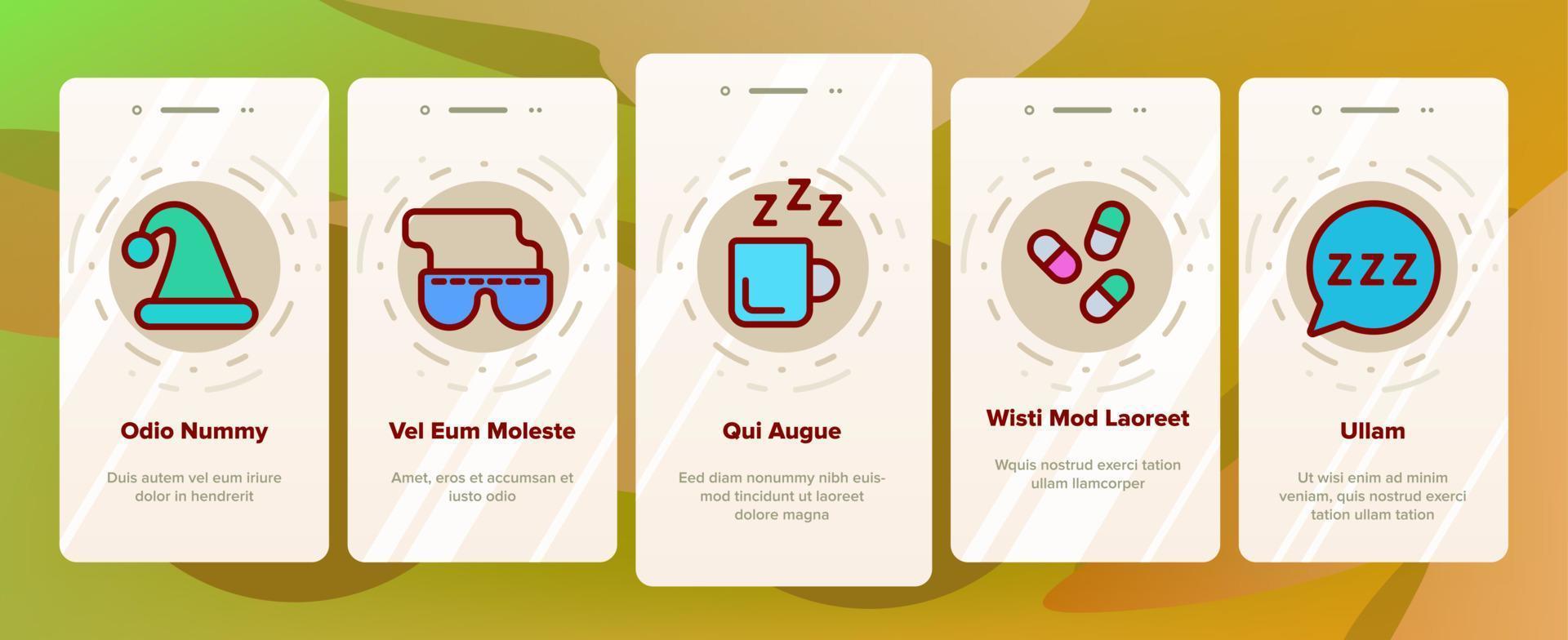 Sleep Time Elements Vector Onboarding