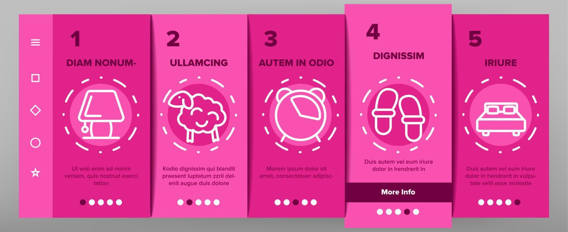 Sleep Time Elements Vector Onboarding