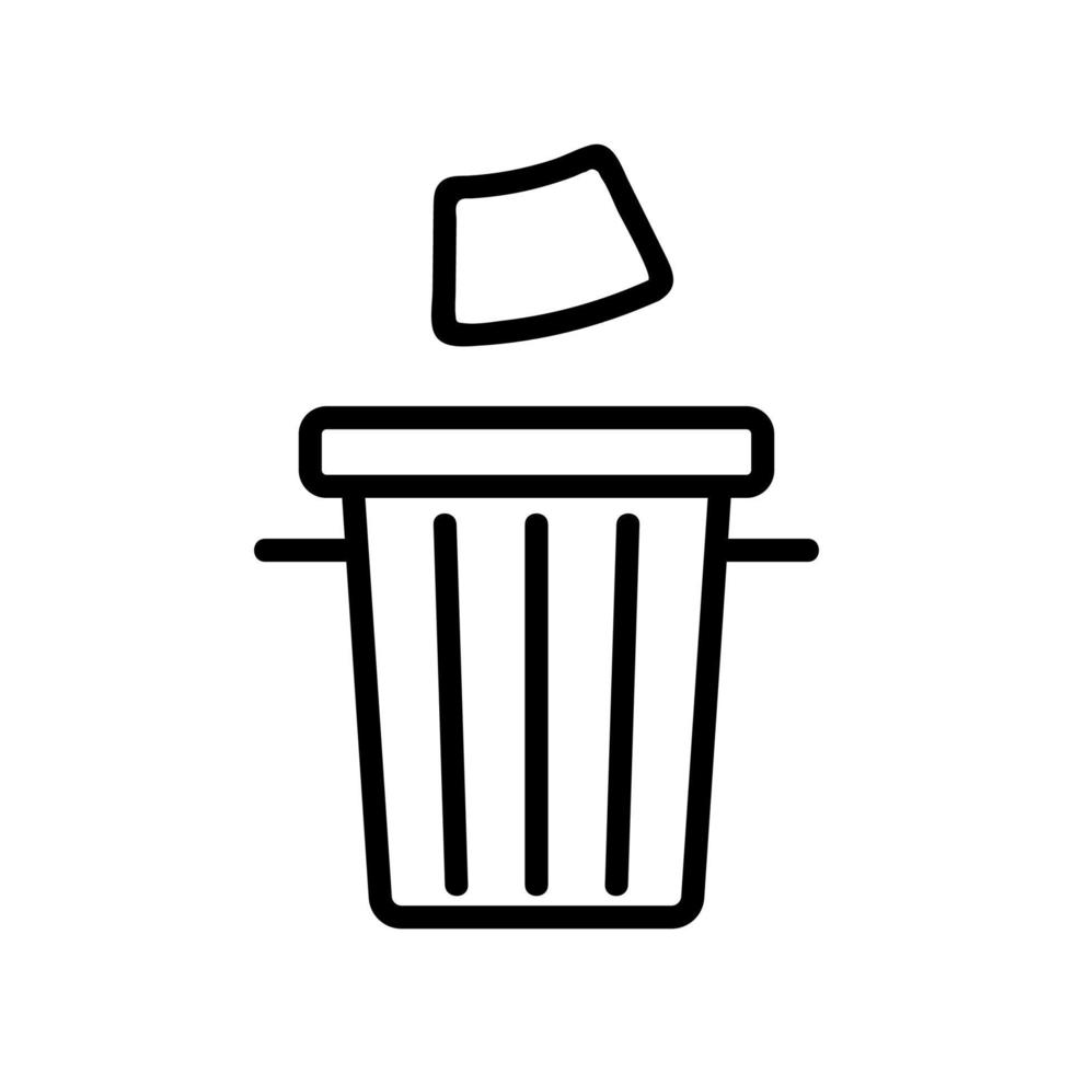 vector de icono de urna de basura. ilustración de símbolo de contorno aislado