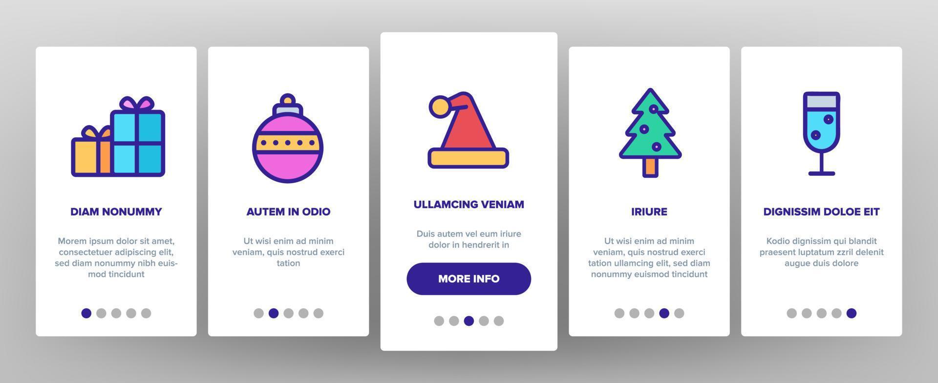 Christmas Color Elements Vector Onboarding