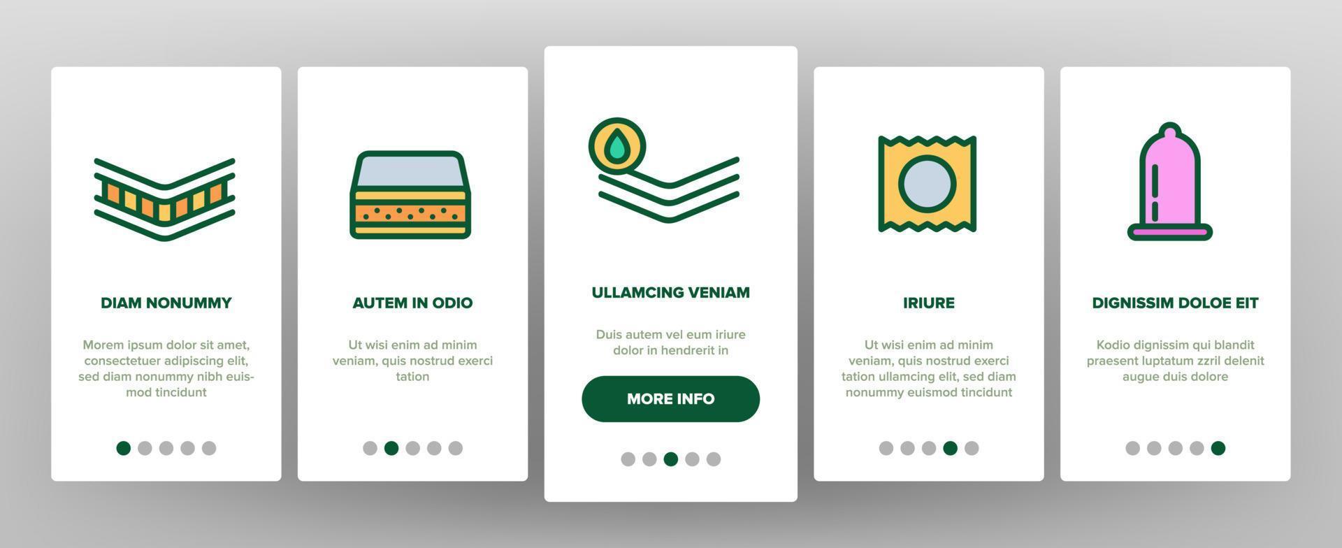 Latex Material Items Vector Onboarding