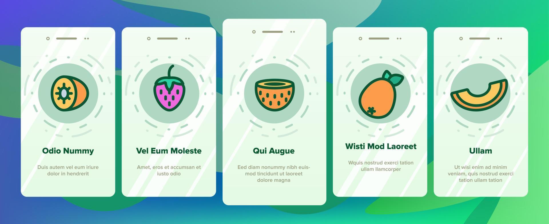 Nature Fruit Elements Vector Onboarding