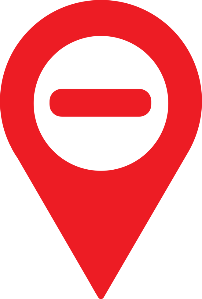 diseño de signo de icono de pin de puntero de mapa png