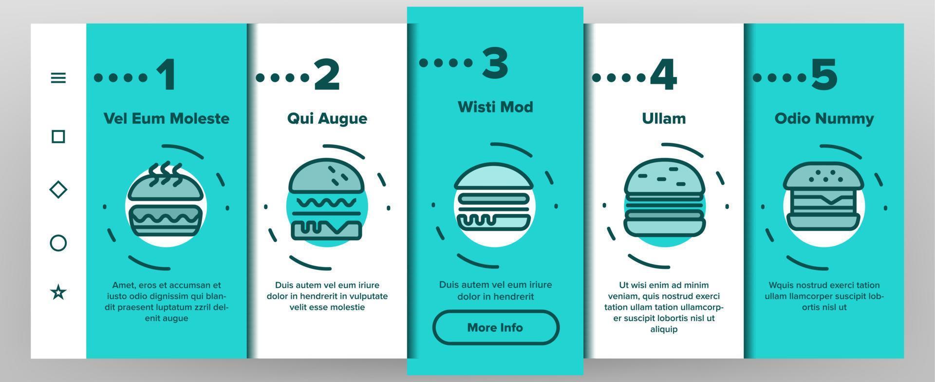 Color Delicious Burger Vector Onboarding