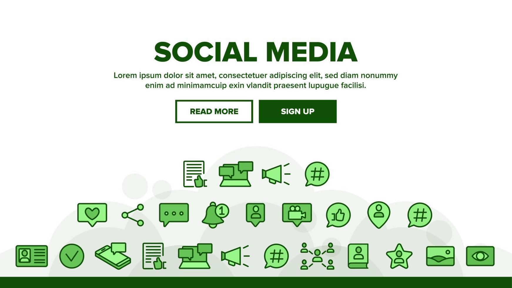 Collection Social Media Elements Icons Set Vector