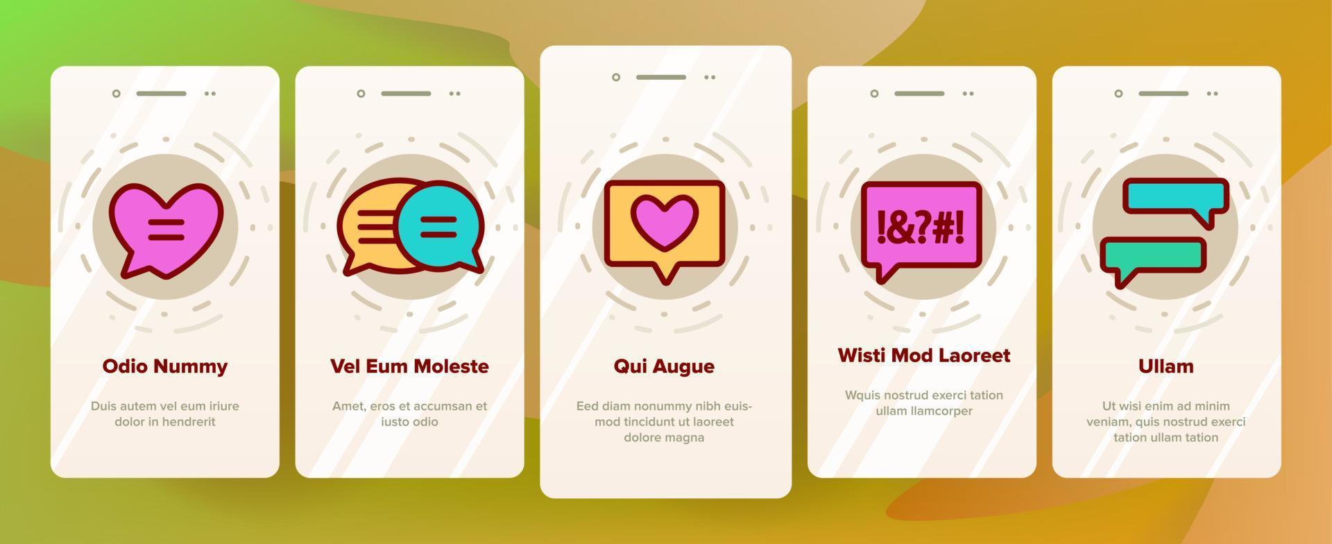 Color Different SMS Message Vector Onboarding