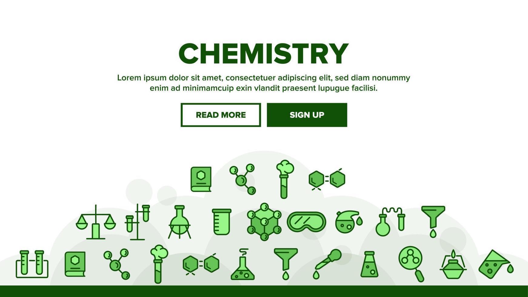 Collection Chemistry Elements Icons Set Vector