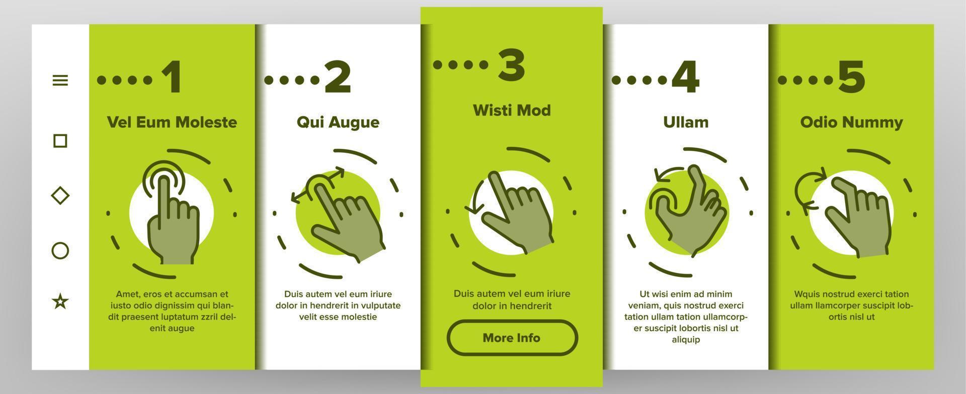 Color Swipe Gesture Touches Vector Onboarding