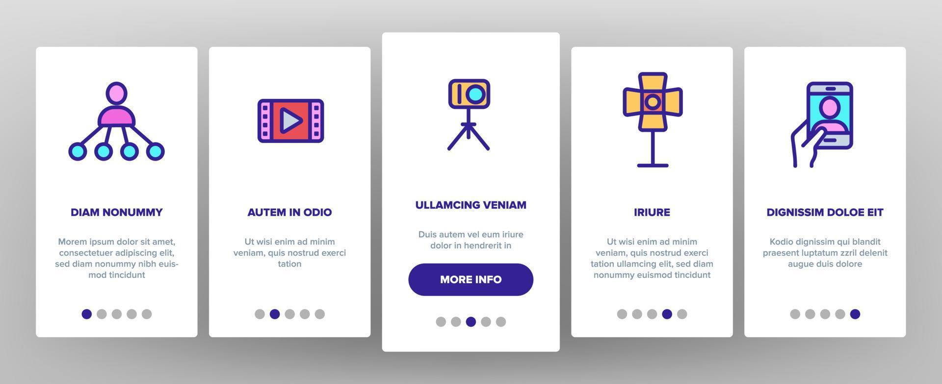 Color Blogger Set Vector Onboarding