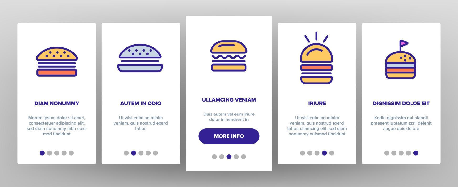 Color Delicious Burger Vector Onboarding