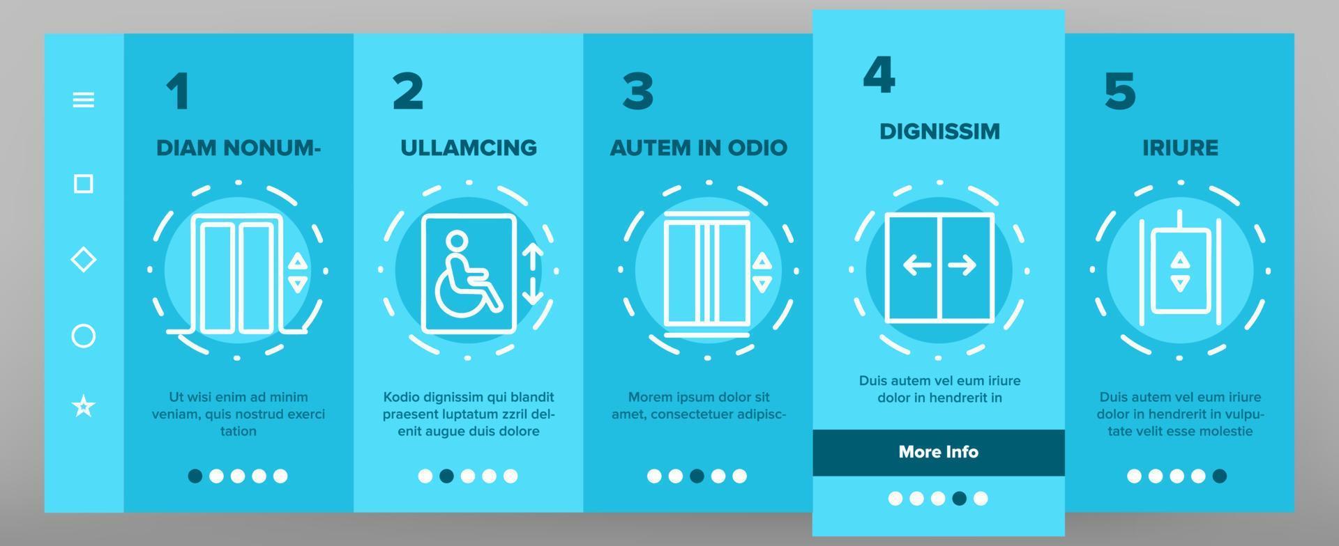 Color Passenger Elevator, Lift Vector Onboarding