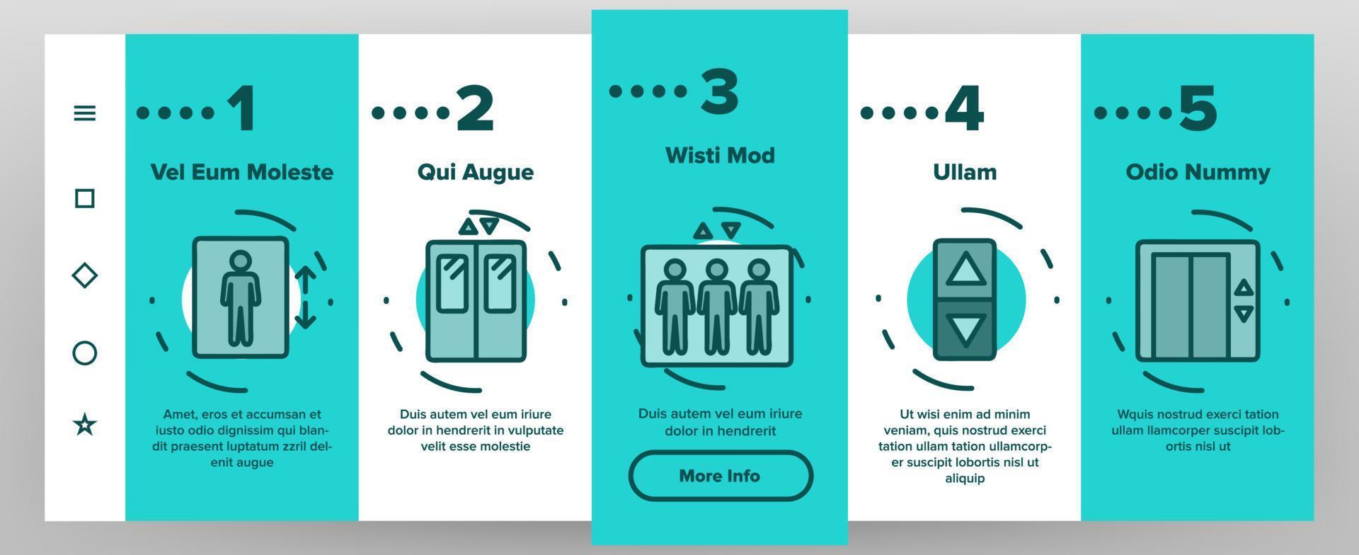 Color Passenger Elevator, Lift Vector Onboarding