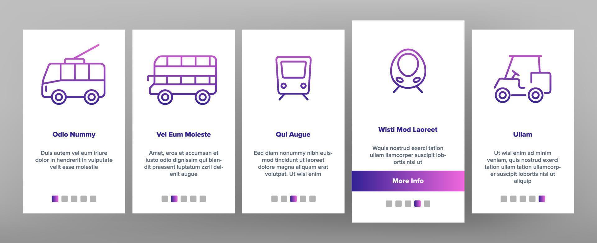 Color Public Transport And Vehicle Vector Onboarding