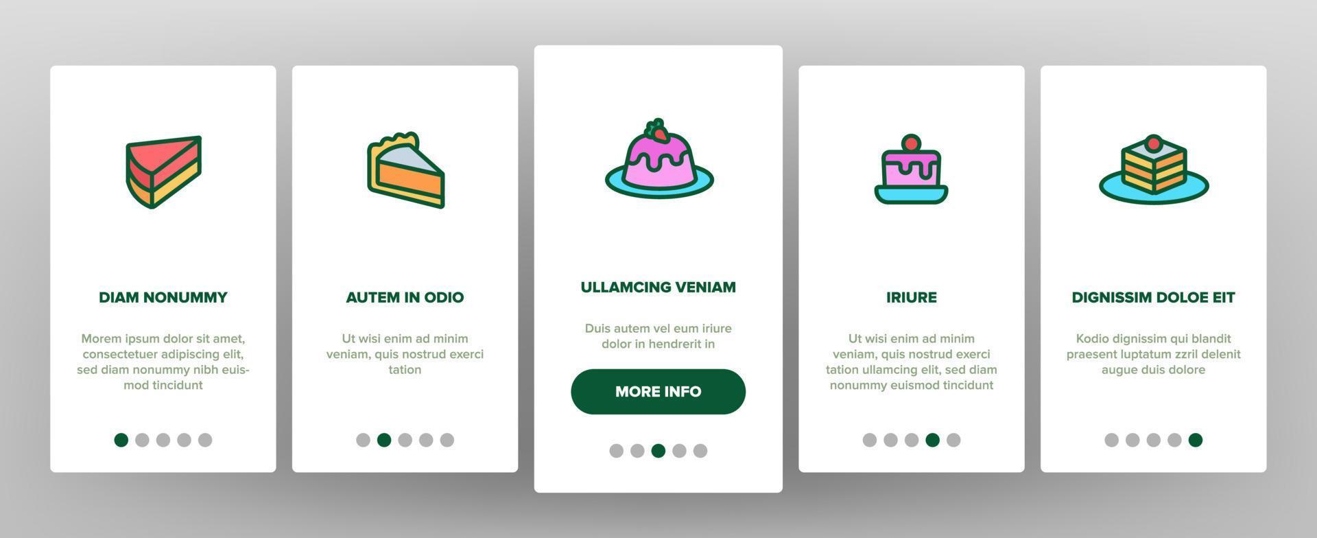 Sweet Cheesecakes, Bakery Vector Onboarding Mobile App Page Screen