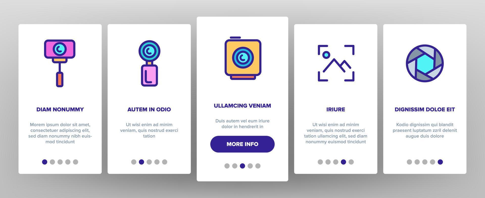 Color Action Camera Onboarding Vector