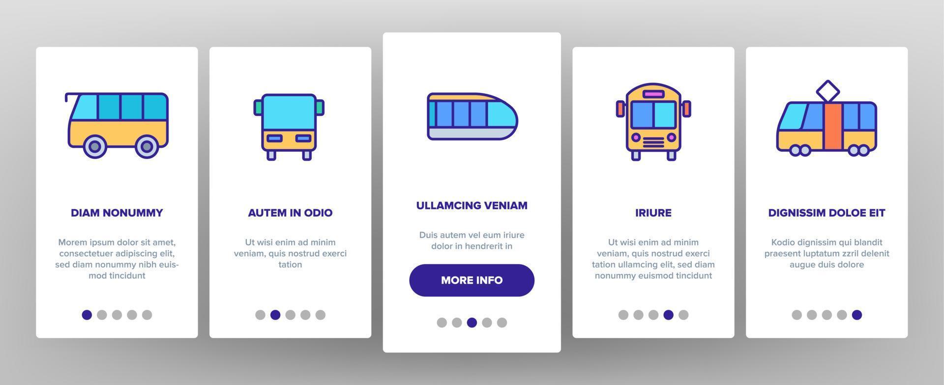 Color Public Transport And Vehicle Vector Onboarding