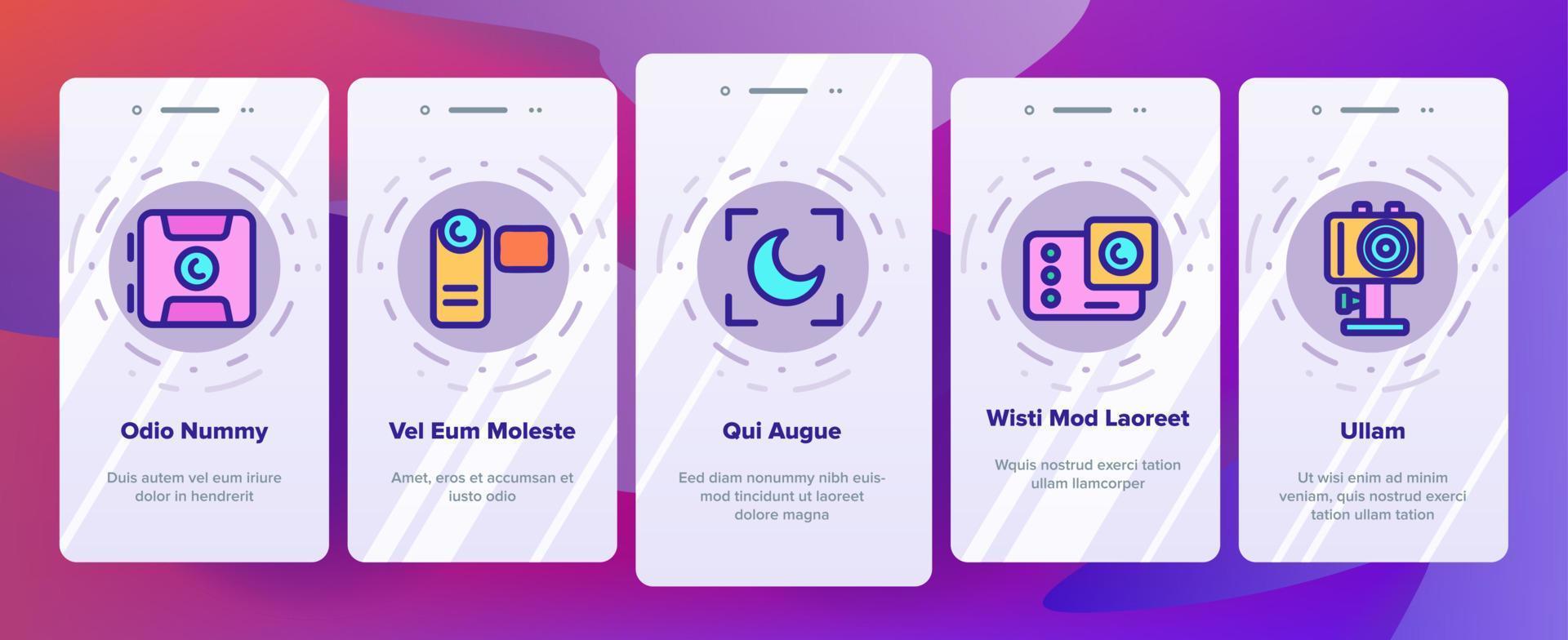 Color Action Camera Onboarding Vector