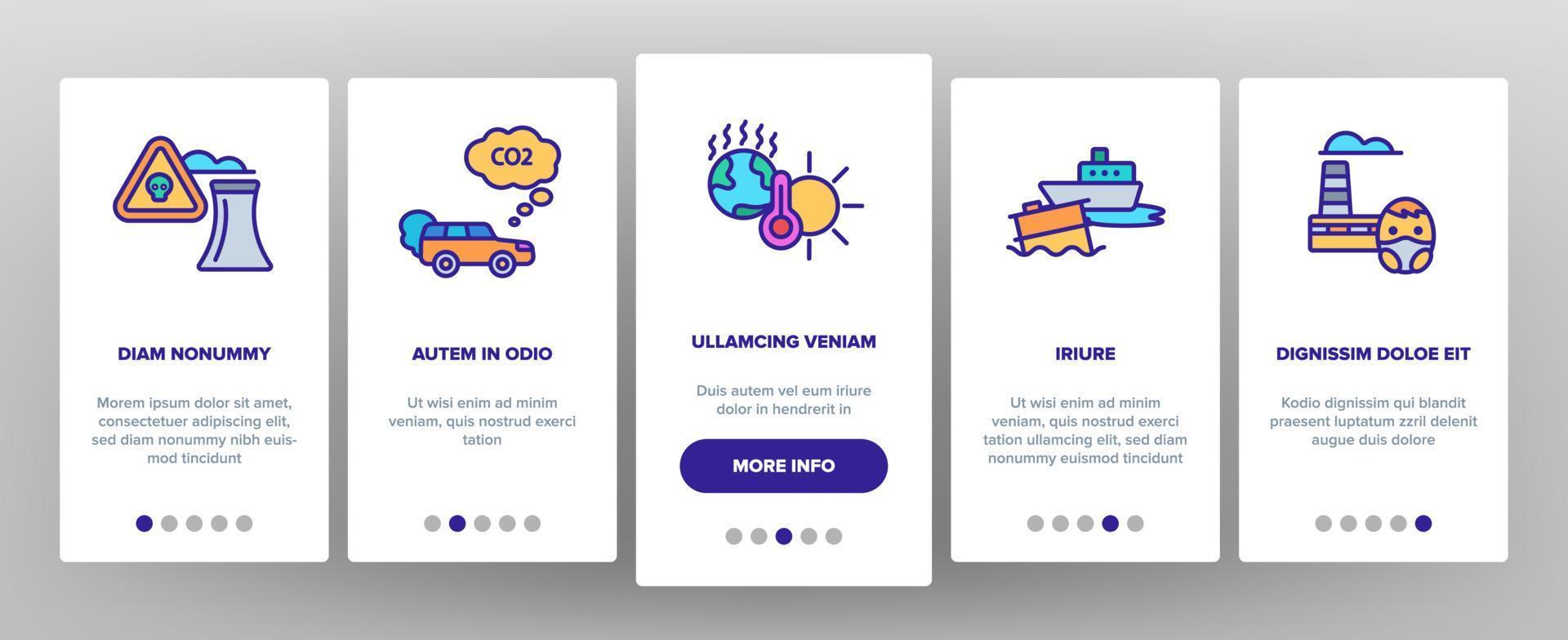 Environmental Air Pollution Vector Onboarding Mobile App Page Screen