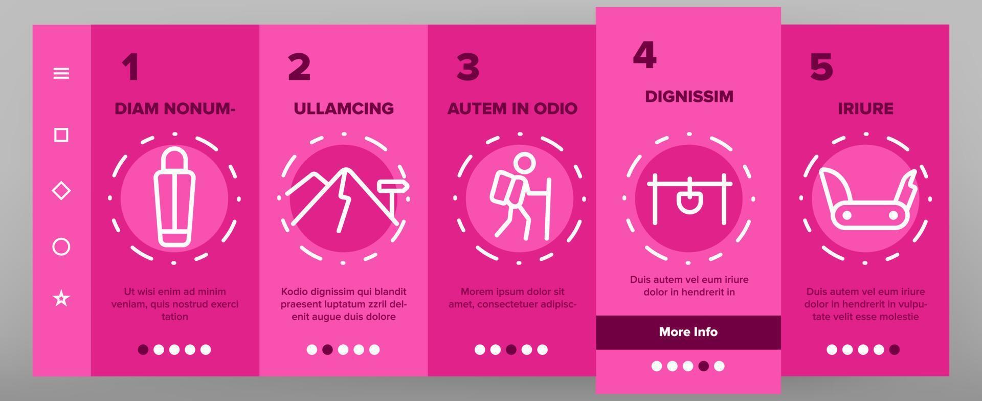 Trekking, Backpack Travel Vector Onboarding