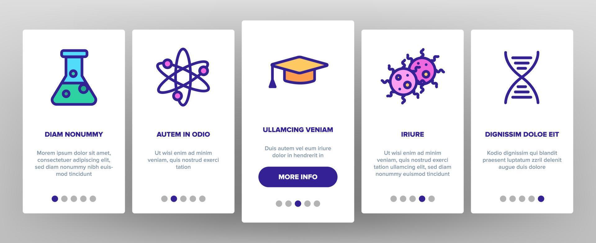 Science Line Icon Set Vector Onboarding