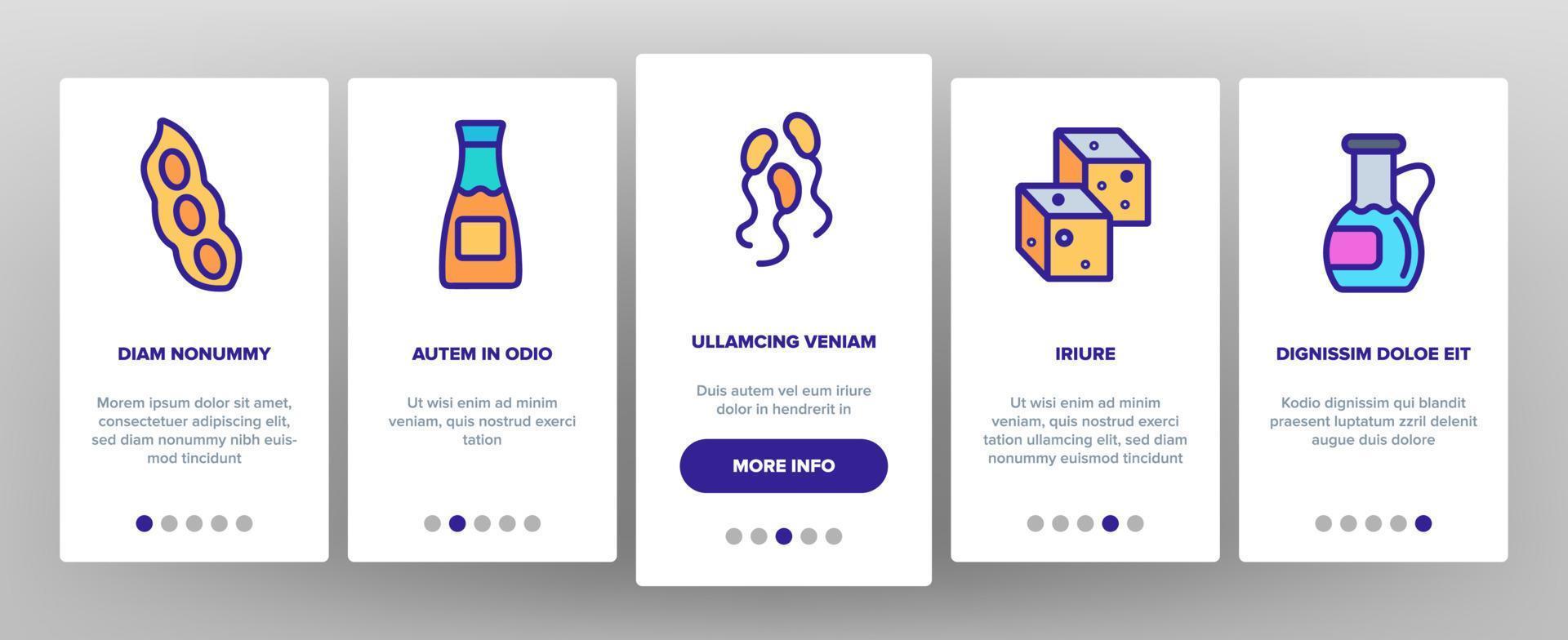 Soy Products, Food Linear Vector Onboarding