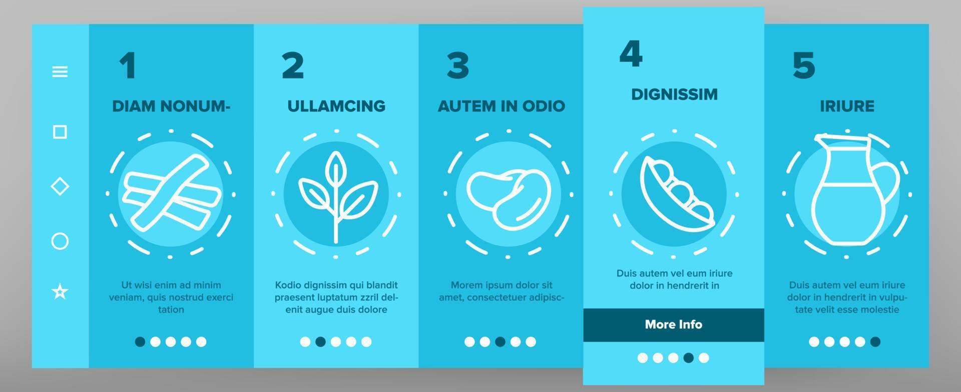 Soy Products, Food Linear Vector Onboarding