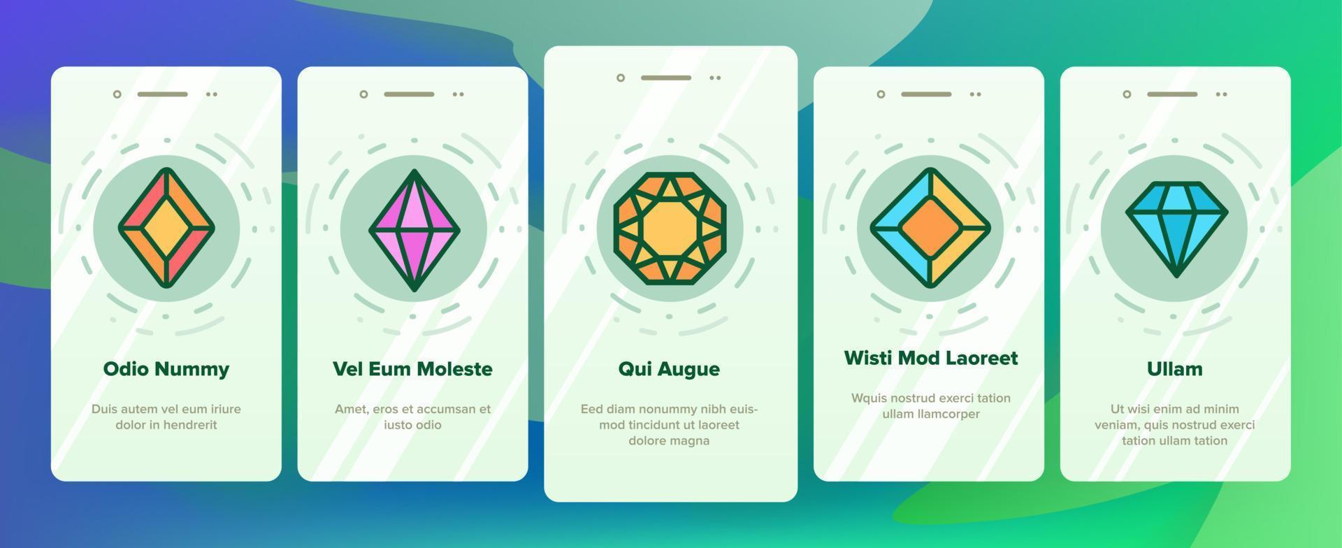 Diamonds, Gems Vector Onboarding