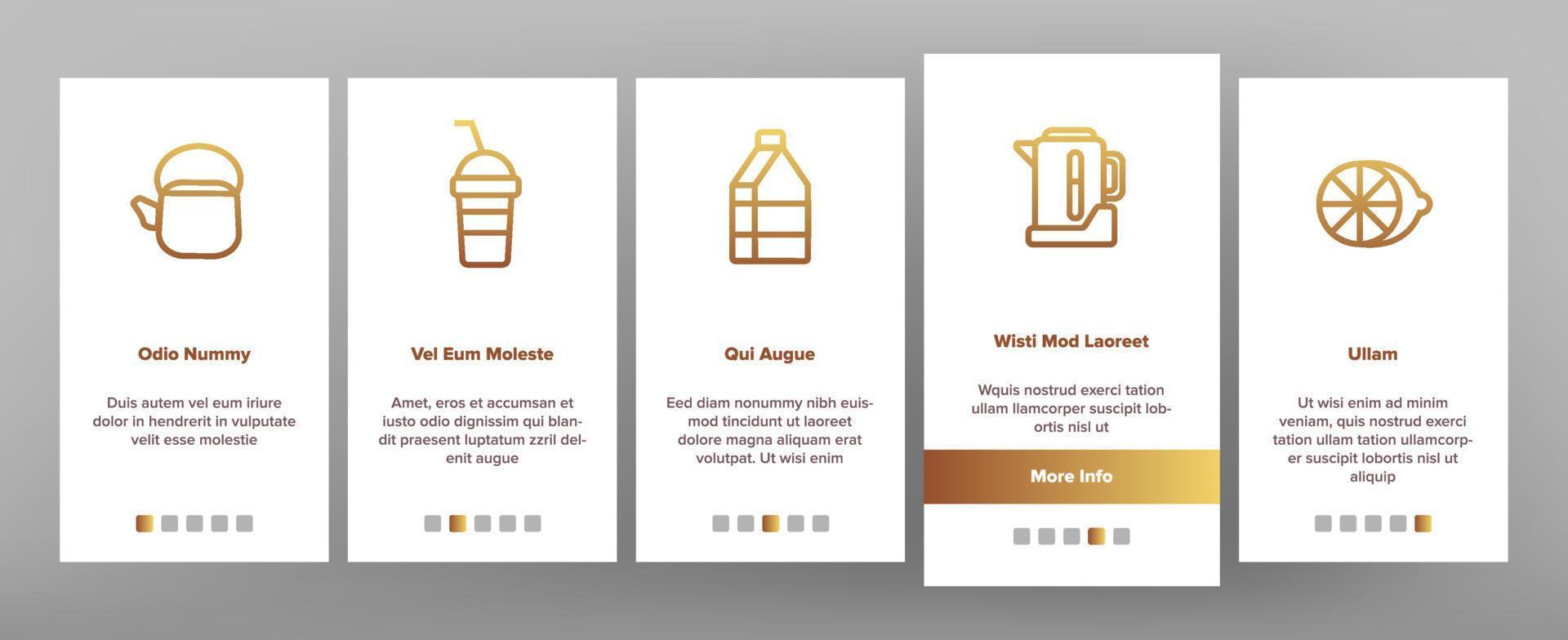 Tea Line Icon Set Vector. Restaurant Onboarding vector