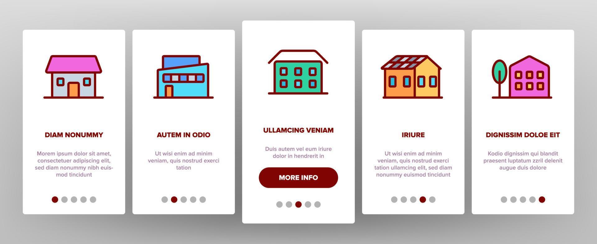 Townhouses, Residential Buildings Vector Onboarding