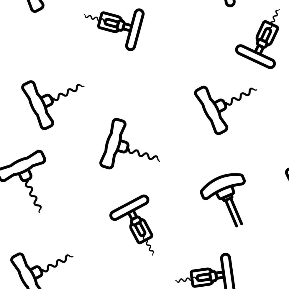 Corkscrew Icon Vector Seamless Pattern