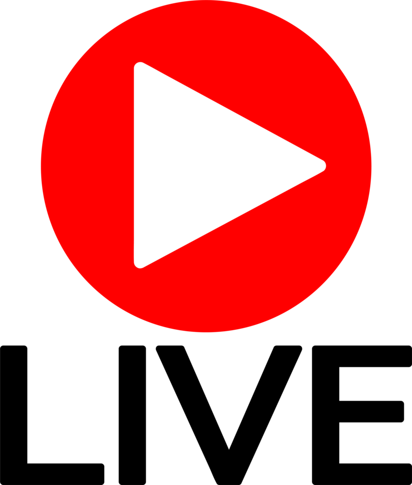 design de símbolo de sinal online de transmissão ao vivo png