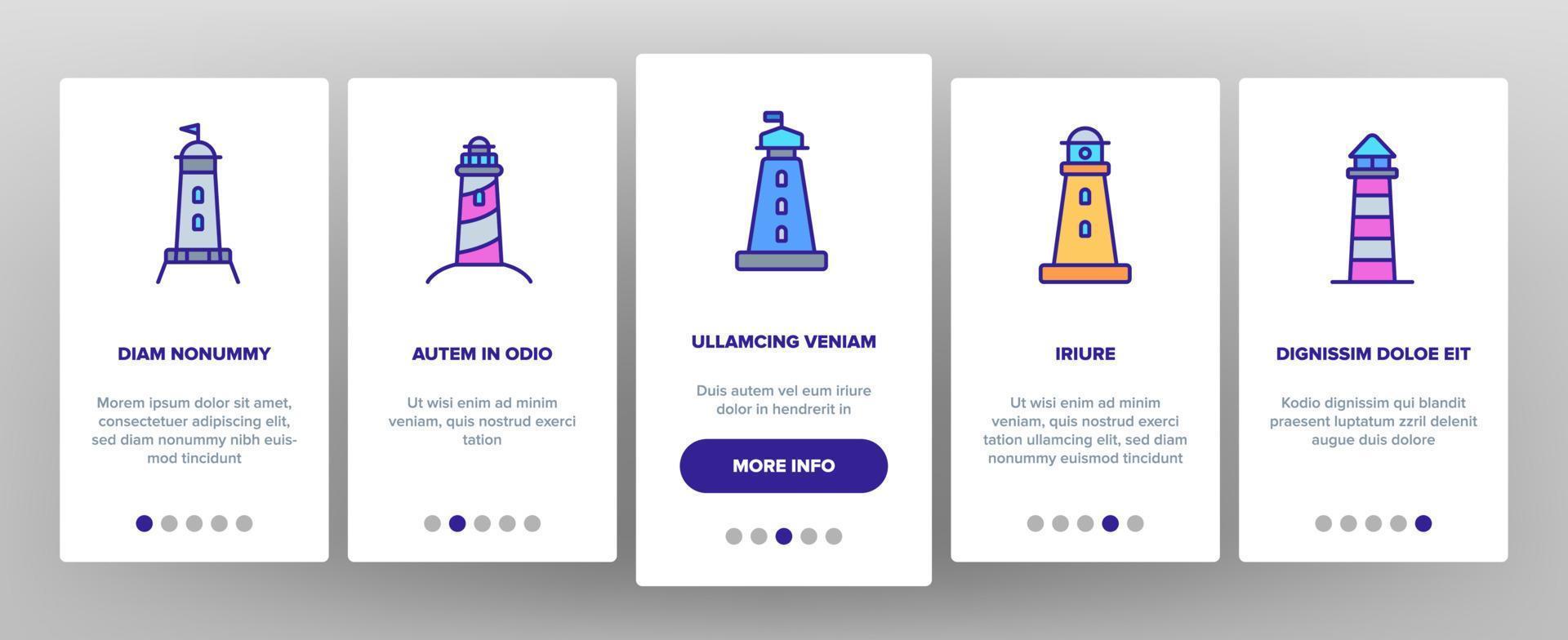 Lighthouse, Sea Beacon Linear Vector Onboarding