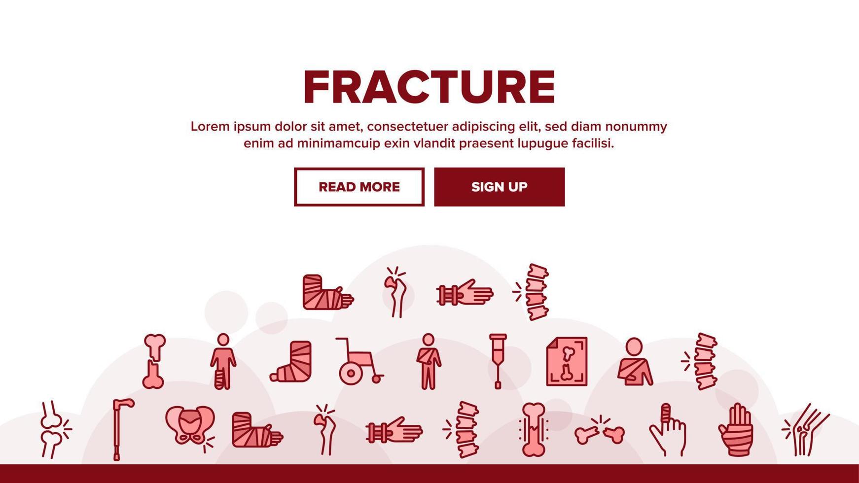 Collection Fracture Elements Vector Sign Icons Set