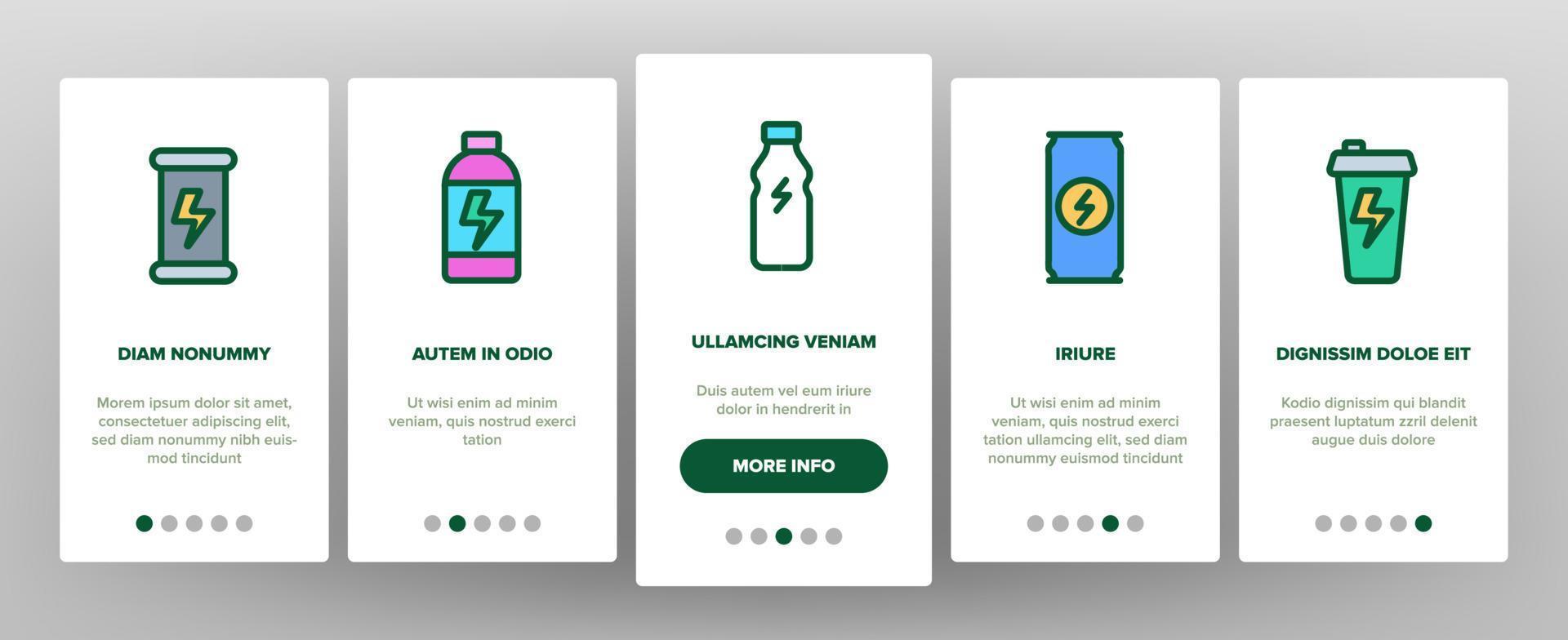 Energy Drink Color Elements Vector Onboarding