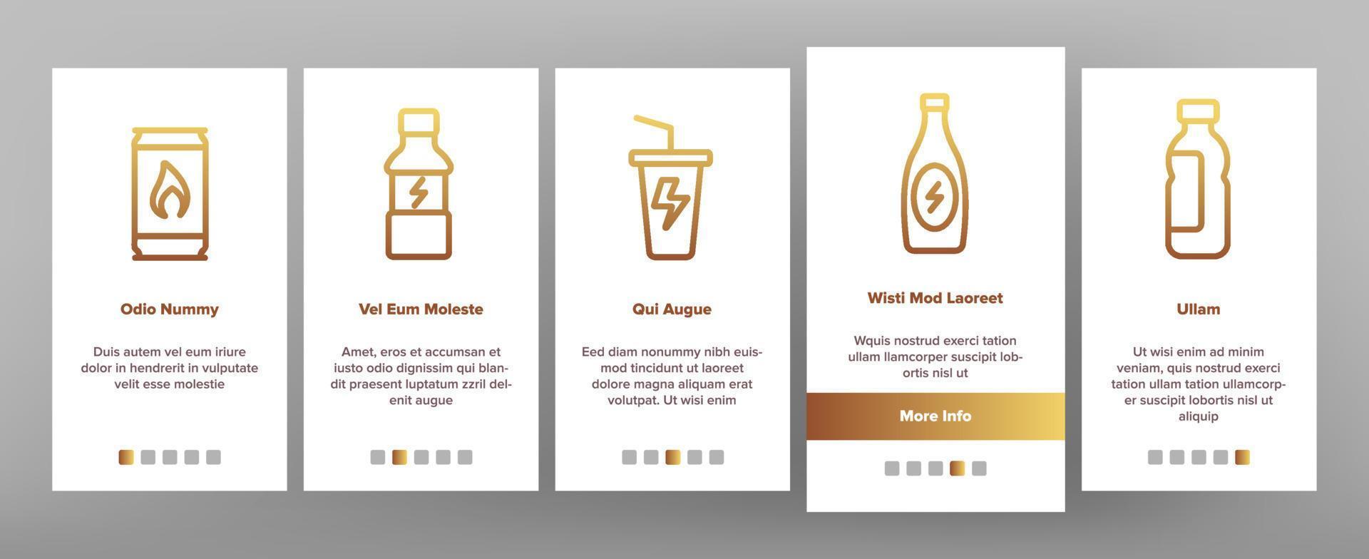 Energy Drink Color Elements Vector Onboarding