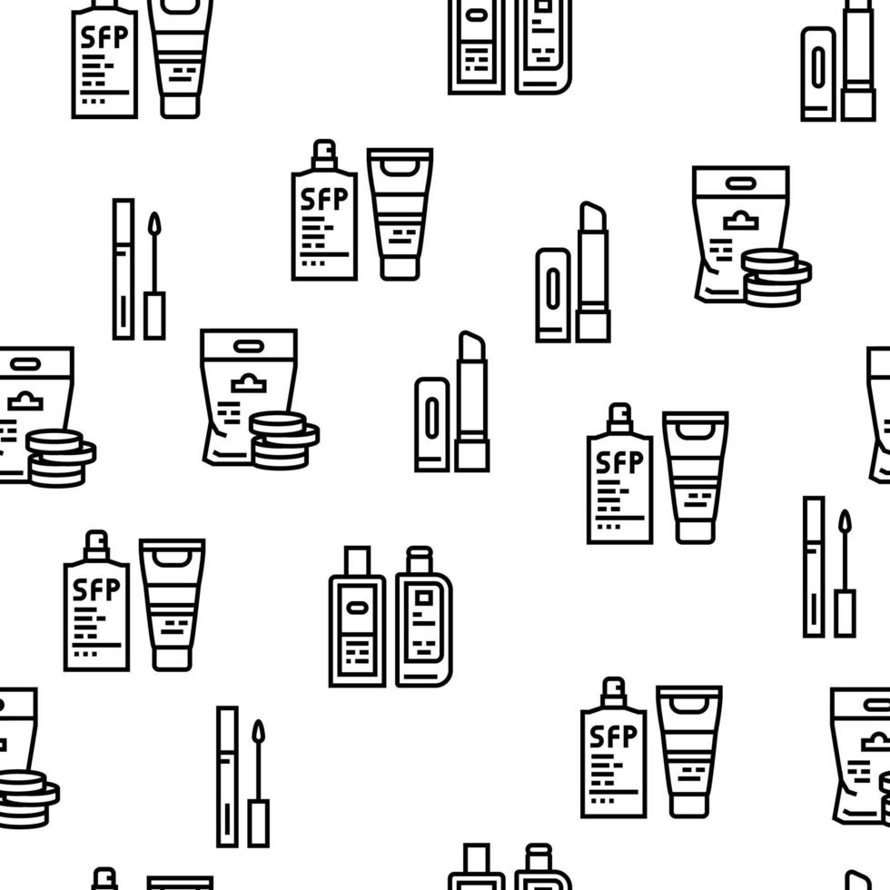 Cosmetics Package Beauty Product Vector Seamless Pattern