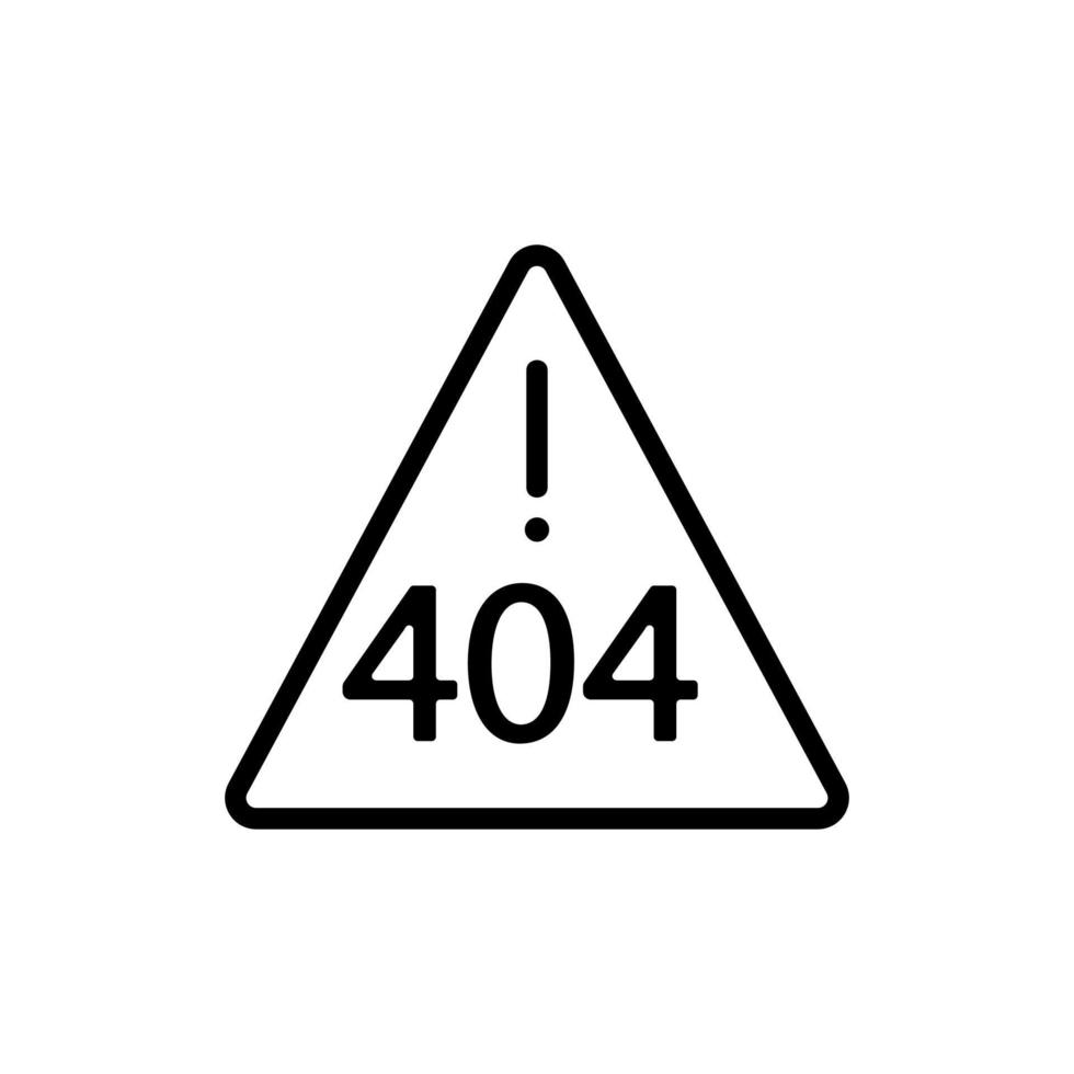 Error 404 vector icon. Isolated contour symbol illustration
