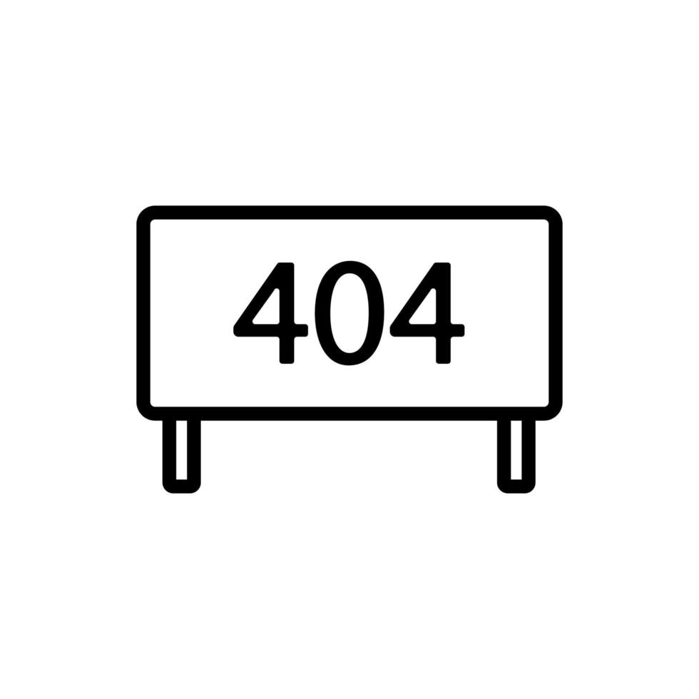Error 404 vector icon. Isolated contour symbol illustration