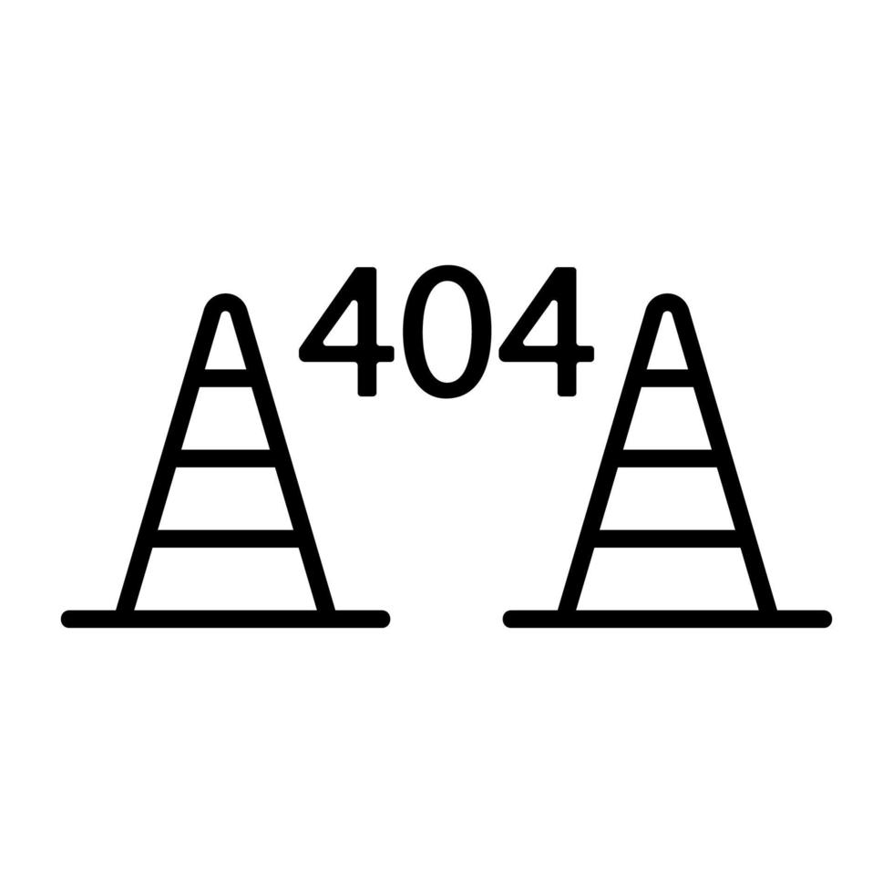 Error 404 vector icon. Isolated contour symbol illustration