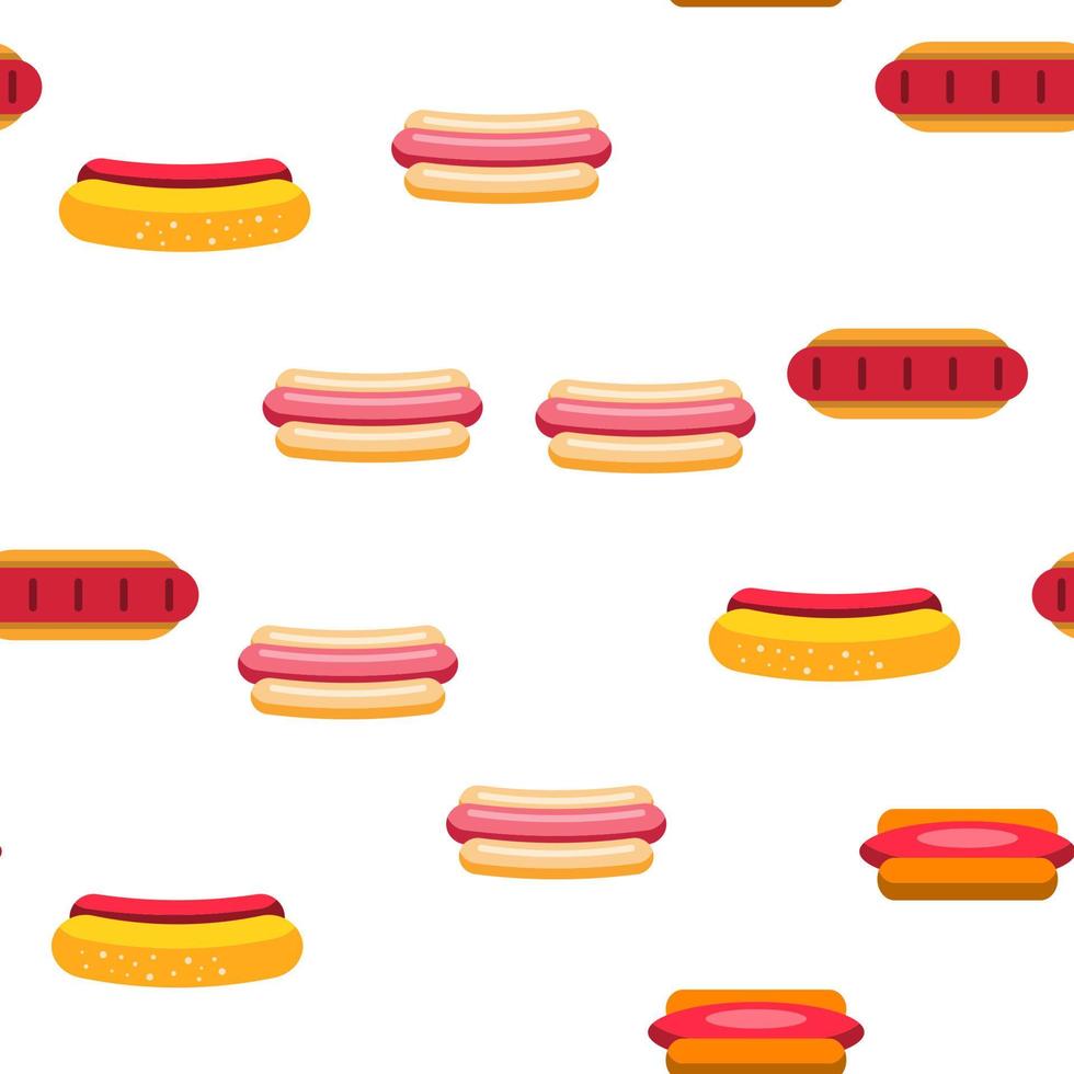 Hot Dog, Burger Vector Seamless Pattern