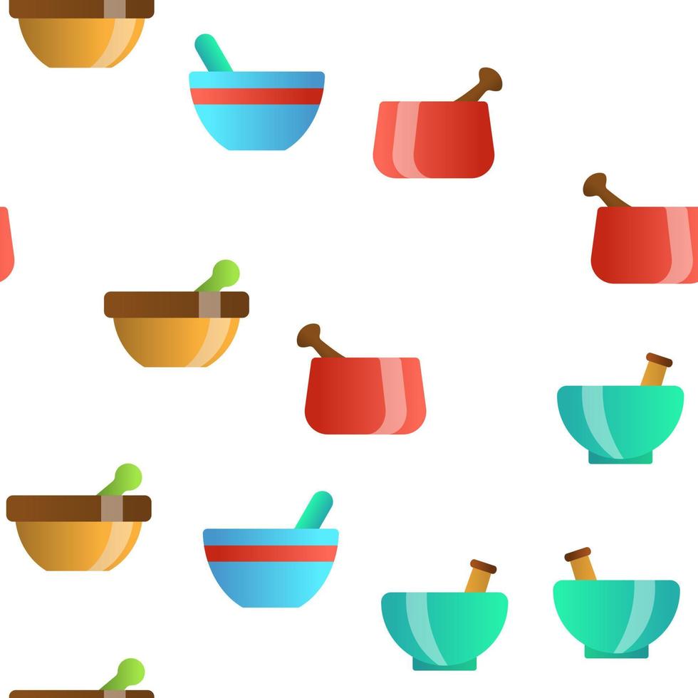 Pestles With Mortars Vector Seamless Pattern