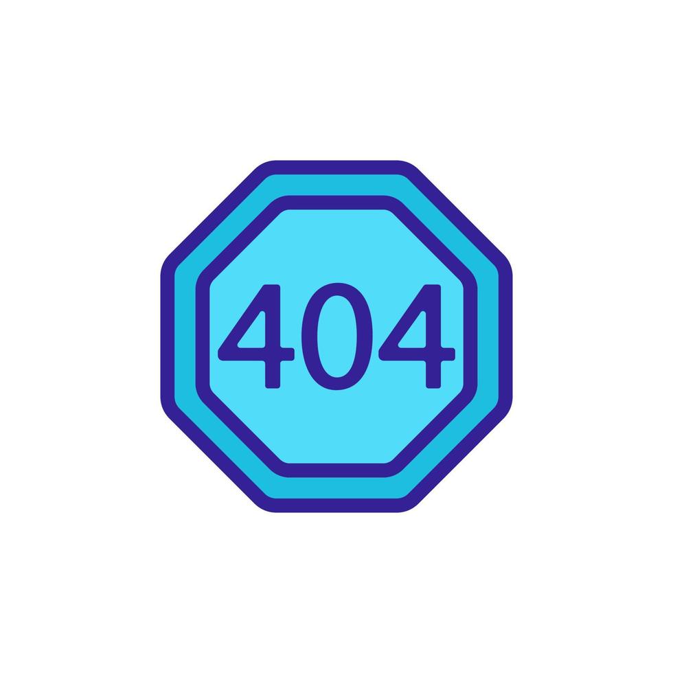Error 404 vector icon. Isolated contour symbol illustration