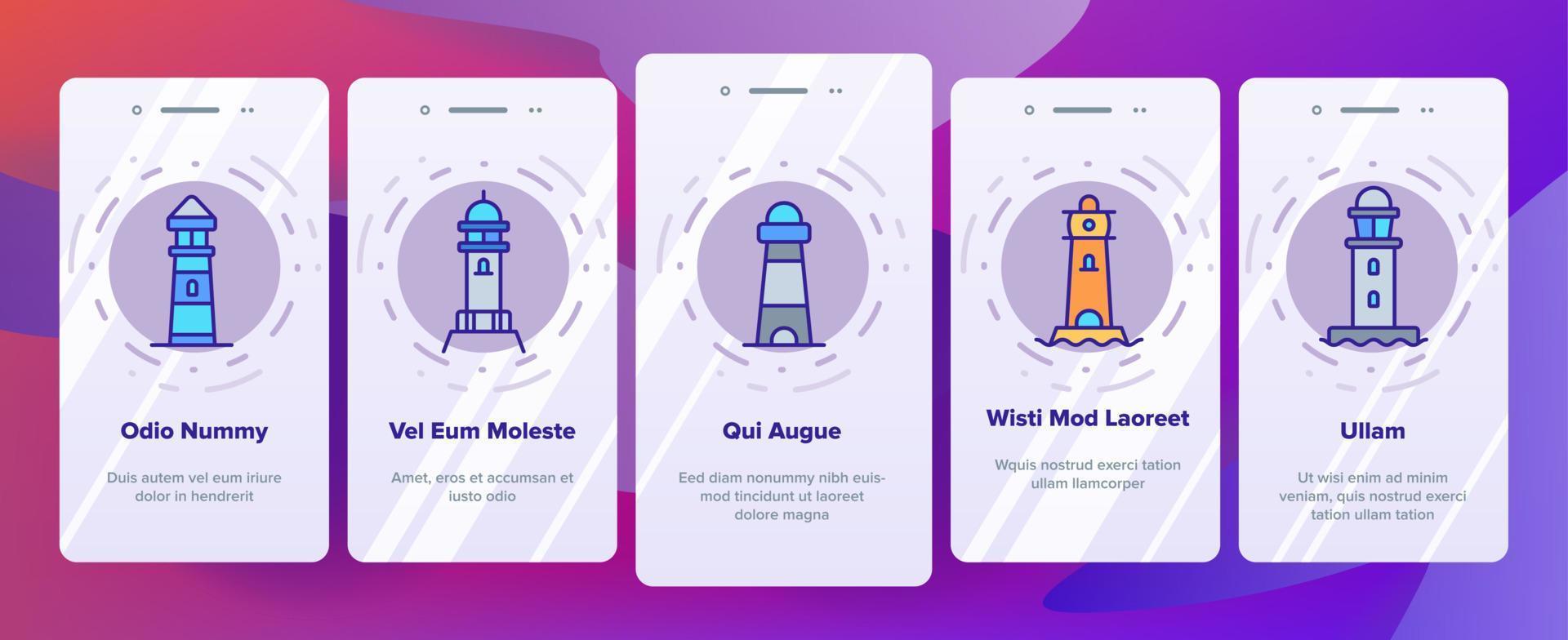 Lighthouse, Sea Beacon Linear Vector Onboarding