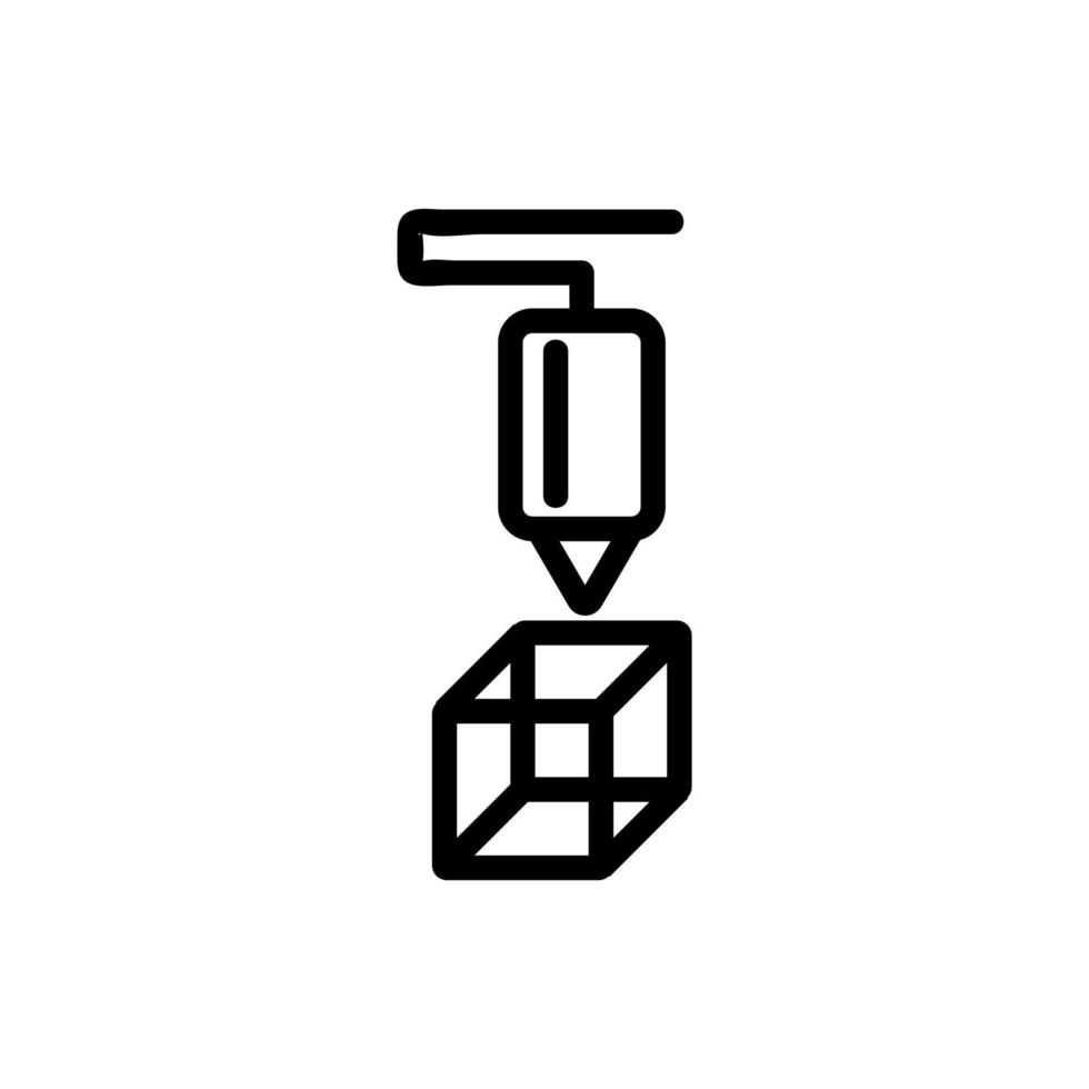 vector de icono de impresora de impresión 3d. ilustración de símbolo de contorno aislado