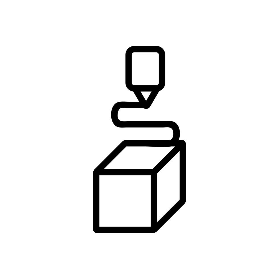 3D print printer icon vector. Isolated contour symbol illustration vector
