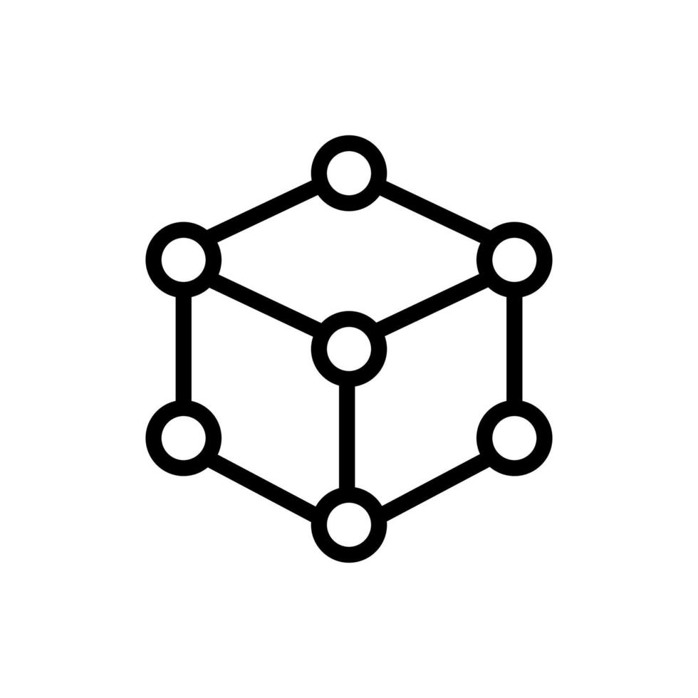 3D print printer icon vector. Isolated contour symbol illustration vector