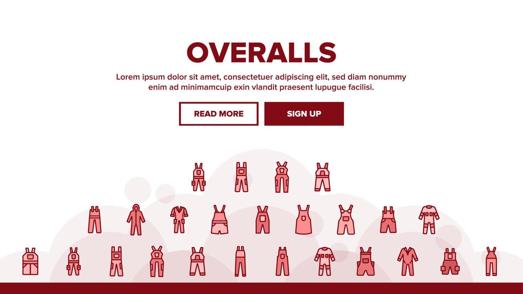 Overalls Worker Protect Landing Header Vector