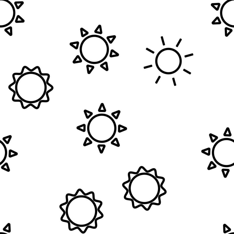 Yellow Sun Icon Vector Seamless Pattern