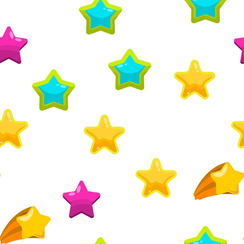 Star Icon Set Vector Seamless Pattern